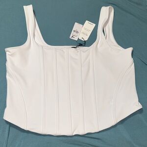 Express White Sculpted Top